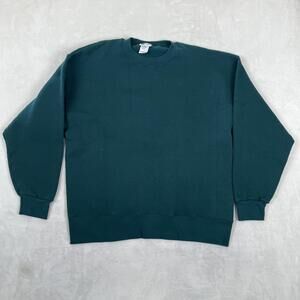Vintage Pro Spirit Green Blank Fleece Sweatshirt Mens Large 90s